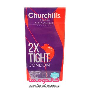 کاندوم خاردار چرچیلز تحریک کننده و تنگ کننده 12 عددی تاخیری سایز 16 سانتی متر churchills condom